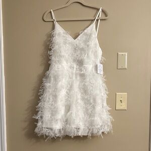 White Textured Sleeveless Dress